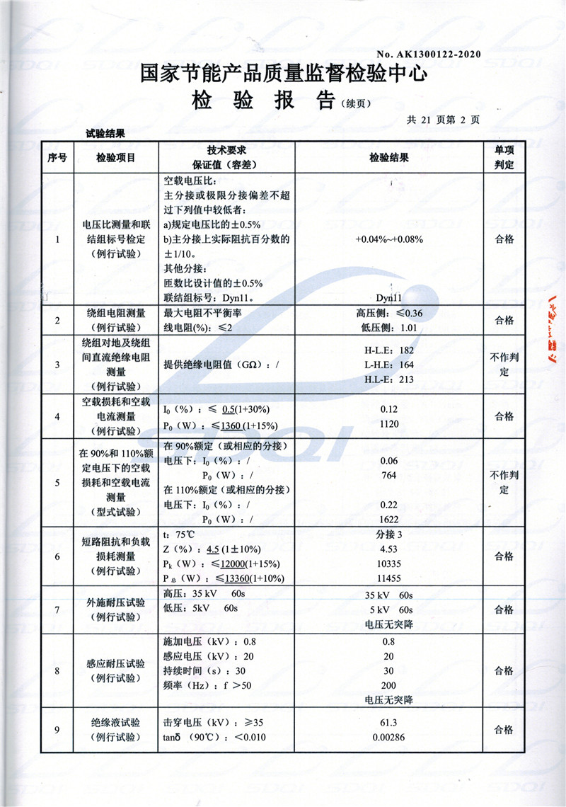高低压试验报告-S11-1250泗水泗水泗水油浸式变压器-2.jpg